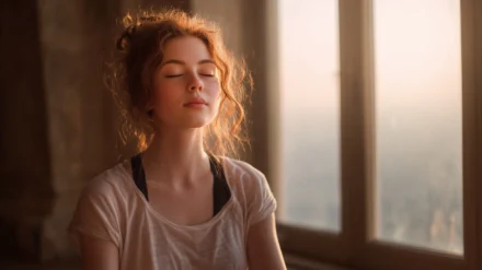 33+ Realistic Woman Practicing Mindfulness in a Natural Morning light