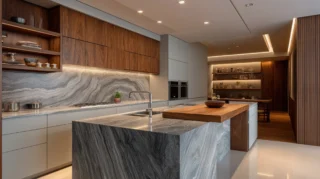 51+ Luxury Kitchen Marble and Wood Aesthetic Design