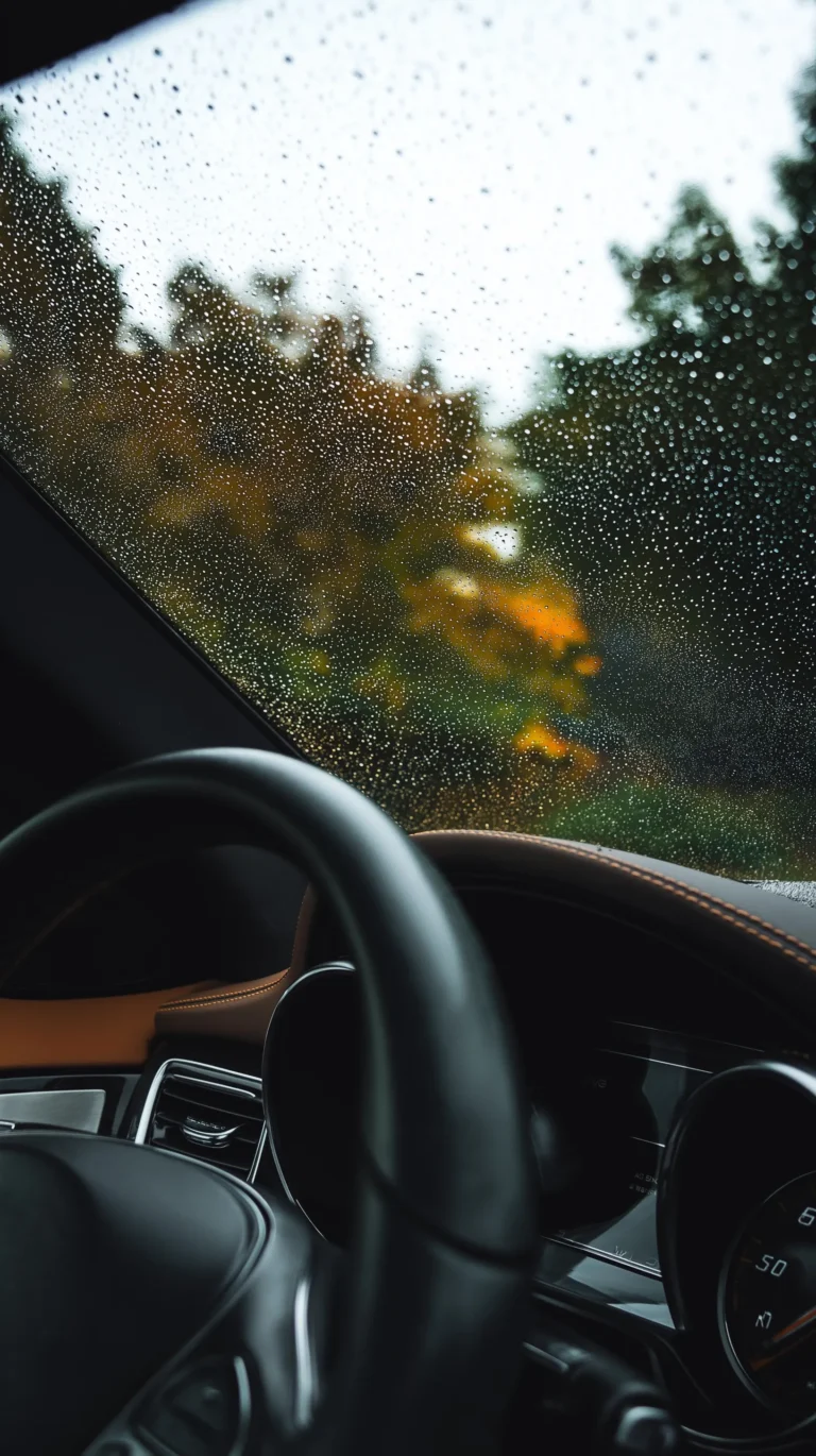 Rain Water Droplets on Car Mobile Wallpaper
