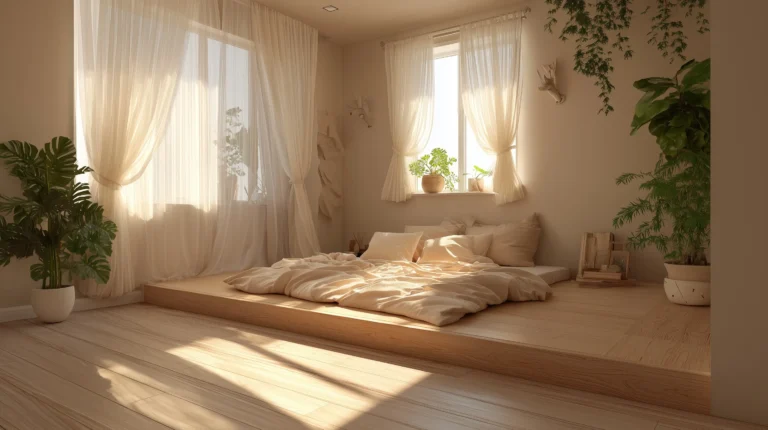 Warm minimalist bedroom aesthetic Design Images