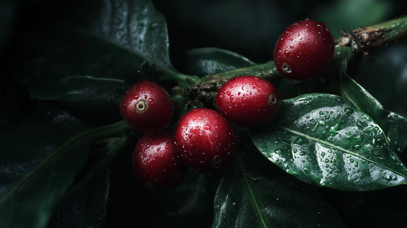39+ Images of Organic Coffee Cherries Ripening on Tree Branch