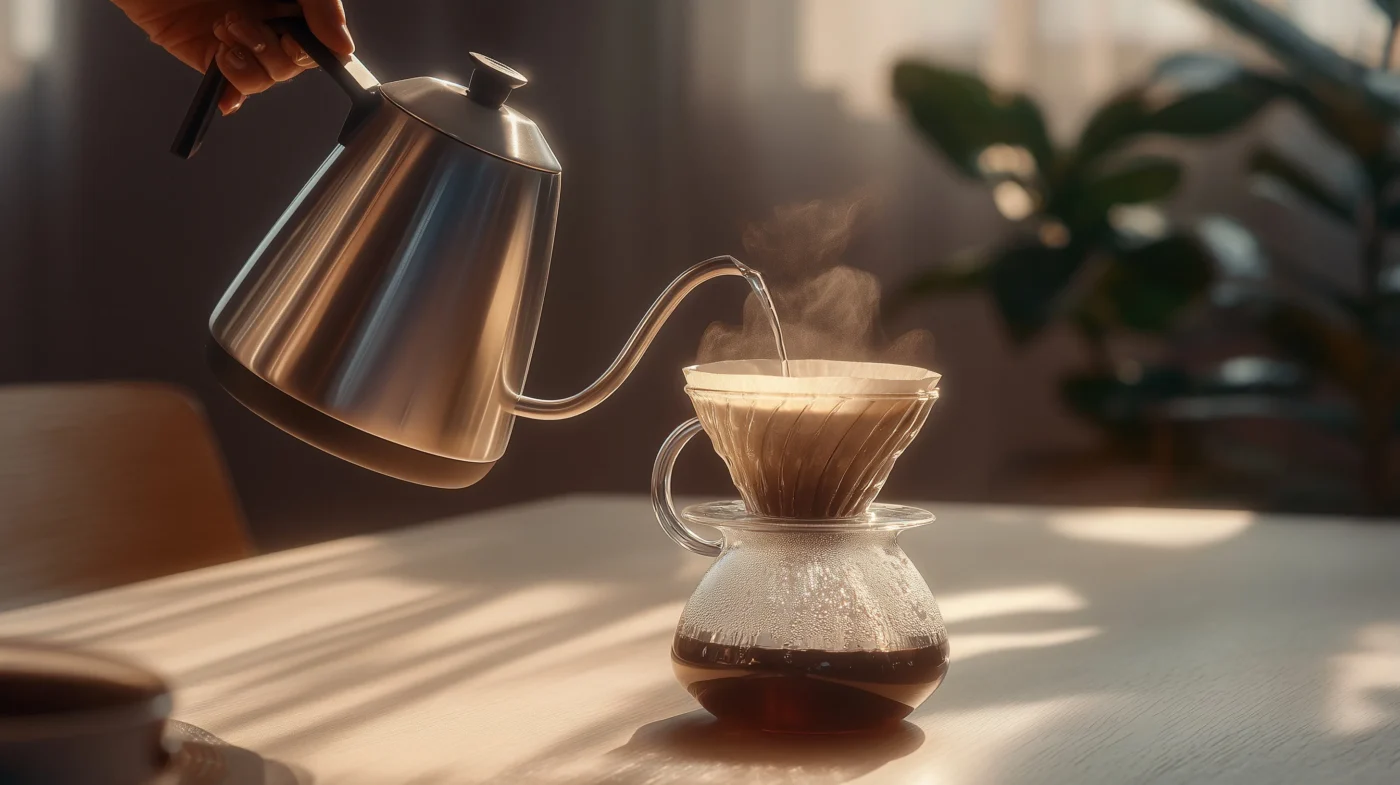 37+ Images of Pouring from Gooseneck Kettle into Pour Over Coffee