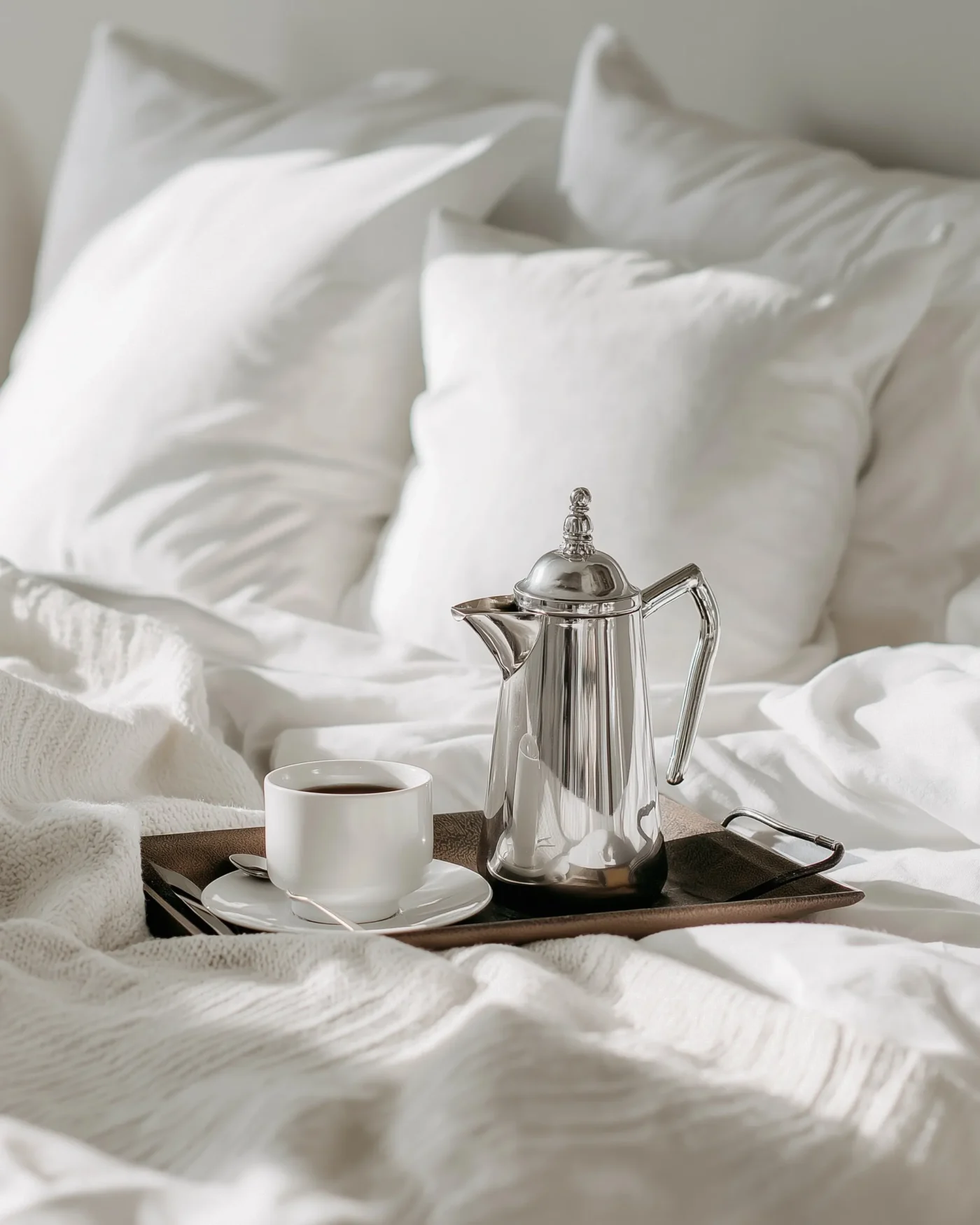 Cozy Morning: 41+ Soft Bed & Coffee Cup Aesthetic Mobile Wallpapers