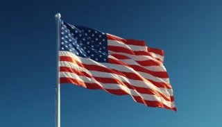 USA Flag Waving: 32+ Realistic HD Blue Sky Images