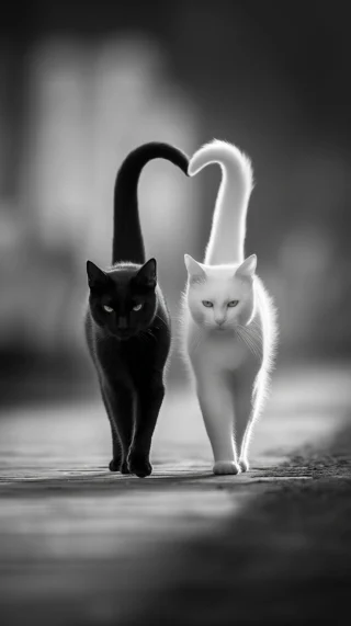 Cute Black and White Cat Wallpapers for iPhone 17 Pro Max (Free HD)