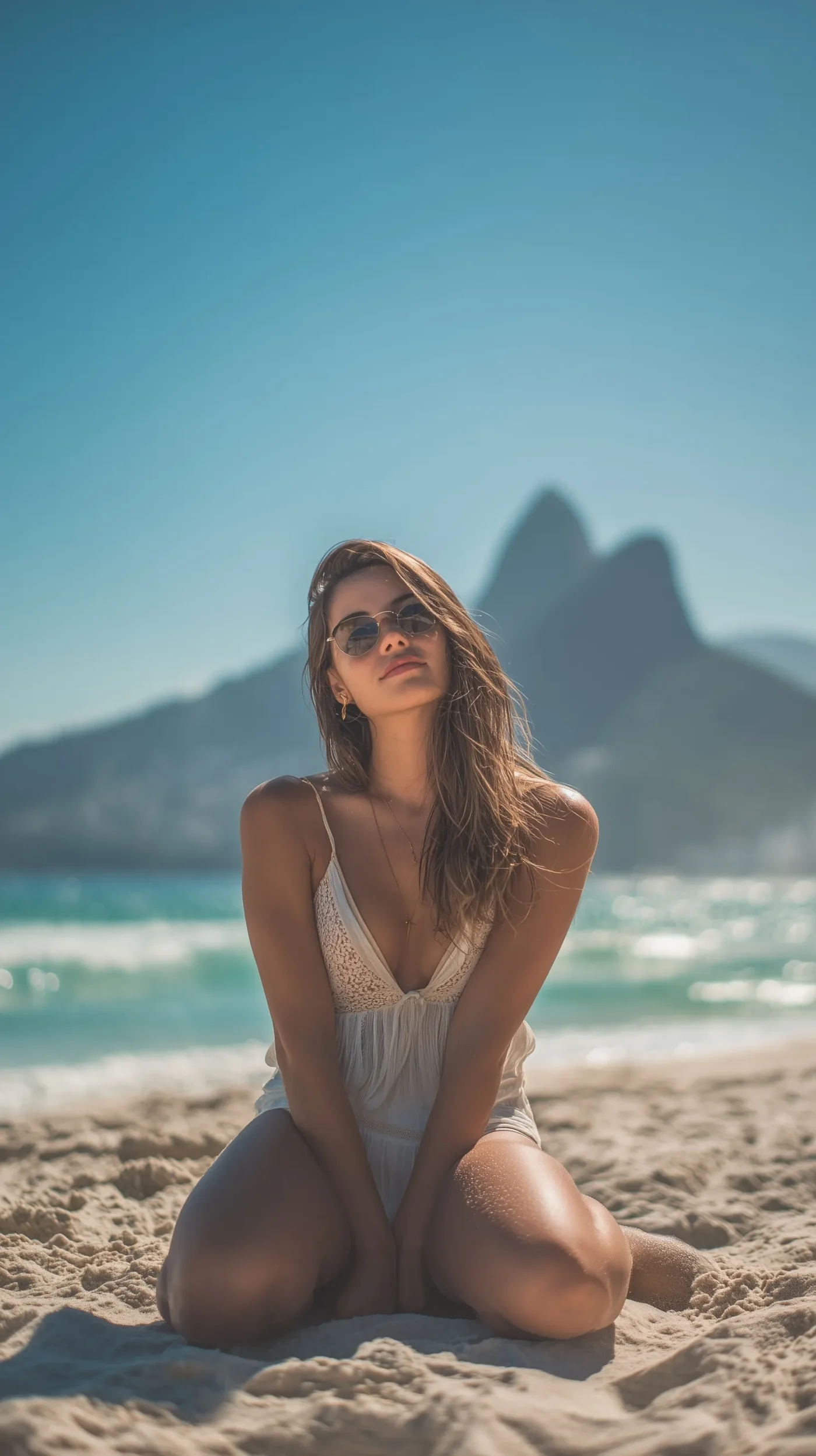 Beautiful Girl on Beach Wallpapers for Samsung Galaxy S Series